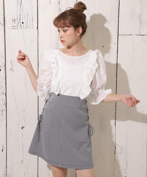 Nice Another After Claup ワンアフターアナザーナイスクラップ のファッション セール Nice サイドレースアップスカート スカート One スカート After