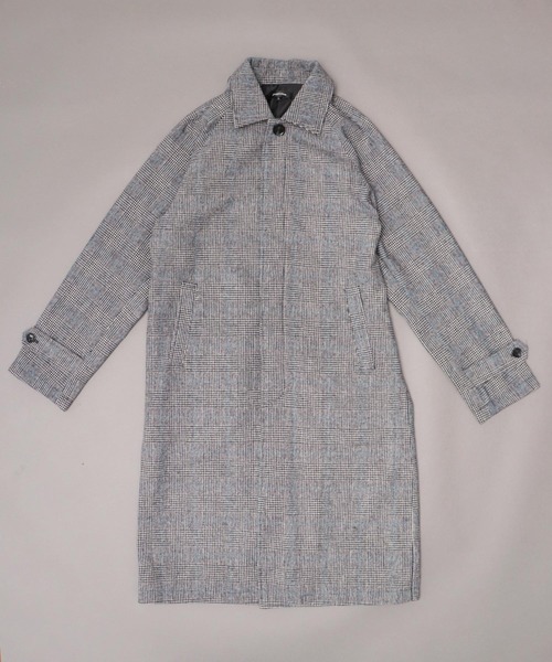 SUGGESTION（サジェッション）の「【SUGGESTION】チェック柄 ステンカラーコート（ステンカラーコート・メンズ・チャコールグレー/ネイビー・M/L）」の12枚目の写真