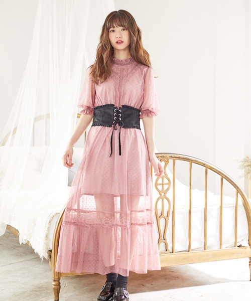 ROJITA（ロジータ）の「コルセットベルト付きチュールロングOP