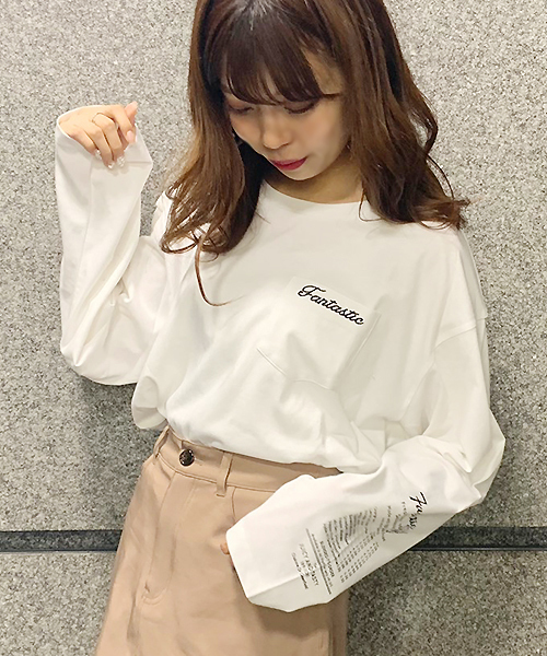 apres jour（アプレジュール）の「アソートポケット付きロングＴシャツ【ZOZOTOWN限定アイテム】（Tシャツ/カットソー・レディース・チャコールグレー/オフホワイト/その他/ブラック系その他・フリー）」の7枚目の写真