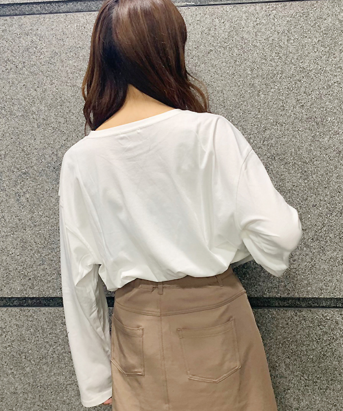 apres jour（アプレジュール）の「アソートポケット付きロングＴシャツ【ZOZOTOWN限定アイテム】（Tシャツ/カットソー・レディース・チャコールグレー/オフホワイト/その他/ブラック系その他・フリー）」の8枚目の写真