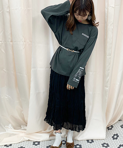 apres jour（アプレジュール）の「アソートポケット付きロングＴシャツ【ZOZOTOWN限定アイテム】（Tシャツ/カットソー・レディース・チャコールグレー/オフホワイト/その他/ブラック系その他・フリー）」の13枚目の写真