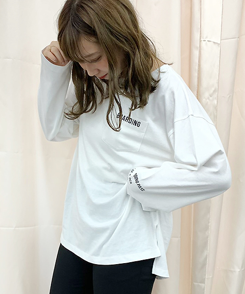 apres jour（アプレジュール）の「アソートポケット付きロングＴシャツ【ZOZOTOWN限定アイテム】（Tシャツ/カットソー・レディース・チャコールグレー/オフホワイト/その他/ブラック系その他・フリー）」の20枚目の写真