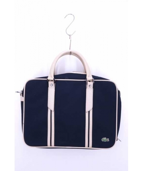 ブランド古着 ロゴ刺繍 型押しレザー切替 ナイロンスクールバッグ ボストンバッグ Lacoste ラコステ のファッション通販 Zozoused