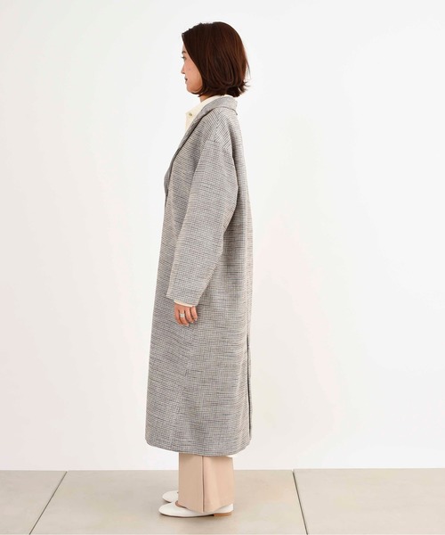 DouDou（ドゥドゥ）の「チェックロングコート（その他アウター・レディース・ブラウン/オフホワイト・FREE）」の16枚目の写真