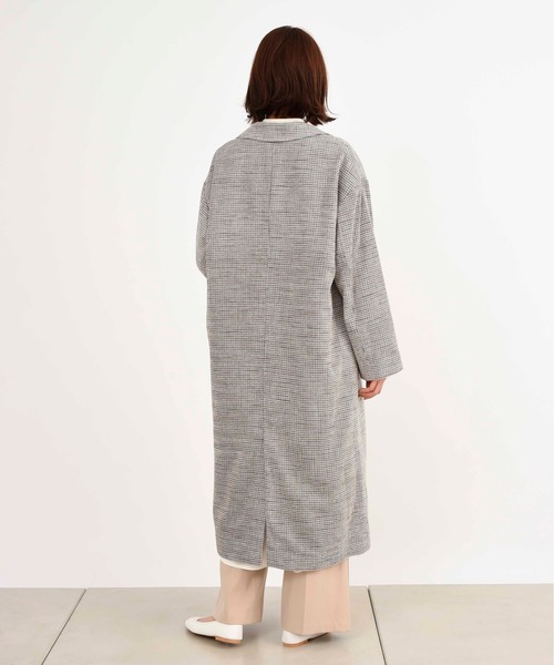 DouDou（ドゥドゥ）の「チェックロングコート（その他アウター・レディース・ブラウン/オフホワイト・FREE）」の15枚目の写真