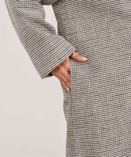 DouDou（ドゥドゥ）の「チェックロングコート（その他アウター・レディース・ブラウン/オフホワイト・FREE）」の13枚目の写真