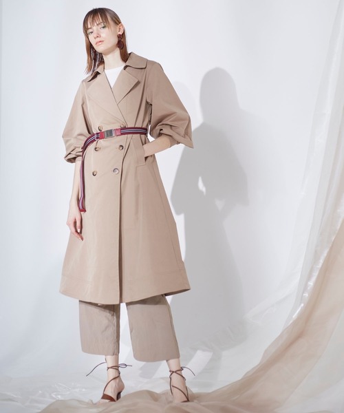 LADYMADE(レディメイド)の「バルーンスリーブ2WAYベルトトレンチコート(トレンチコート)」|ベージュ