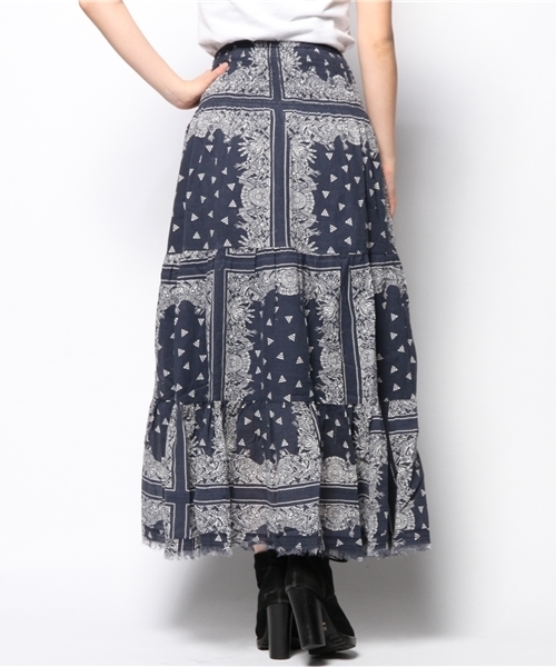 goa(ゴア)の「ネイティブバンダナプリント 2WAYスカート(スカート・レディース・モカ/ネイビー/ボルドー・FREE)」の5枚目の写真