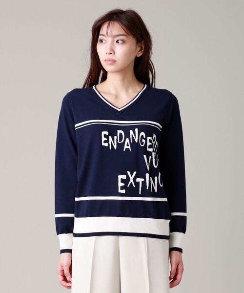 セール By トップス Evex ウォッシャブル マリンロゴインターシャニット ニット セーター Evex By Krizia エヴェックスバイクリツィア のファッション