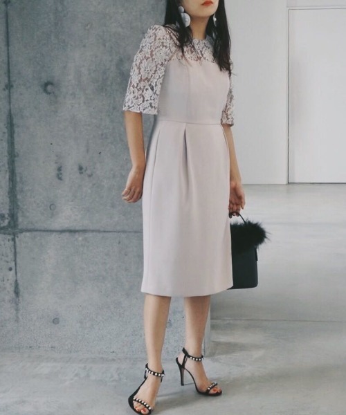 kaene(カエン)の「ハシゴレースコンビワンピース(ドレス・レディース・ブラック/ベージュ・38/36)」の21枚目の写真
