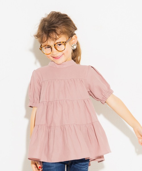 BRANSHES(ブランシェス)の「ティアードチュニック(チュニック・キッズ・ブラック/ブラウン/ピンク/ライトグリーン・90cm/110cm/100cm/120cm/130cm/140cm/150cm)」の3枚目の写真