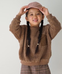 MAKE YOUR DAY | 三角ポケット両面ボアプルオーバー■80～140cm(スウェット)