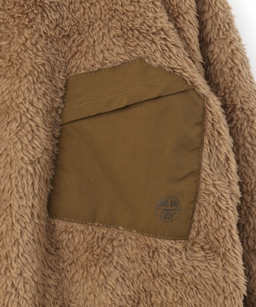 MAKE YOUR DAY（メイクユアデイ）の「三角ポケット両面ボアプルオーバー■80～140cm（スウェット・キッズ・ベージュ/グレー/ピンク/マルチ・100/110/120/80/130/140/90）」の12枚目の写真