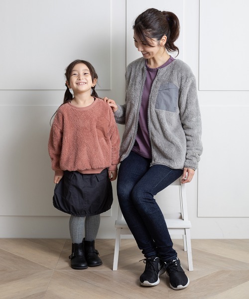 MAKE YOUR DAY（メイクユアデイ）の「三角ポケット両面ボアプルオーバー■80～140cm（スウェット・キッズ・ベージュ/グレー/ピンク/マルチ・100/110/120/80/130/140/90）」の18枚目の写真