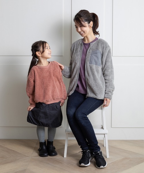 MAKE YOUR DAY（メイクユアデイ）の「三角ポケット両面ボアプルオーバー■80～140cm（スウェット・キッズ・ベージュ/グレー/ピンク/マルチ・100/110/120/80/130/140/90）」の19枚目の写真