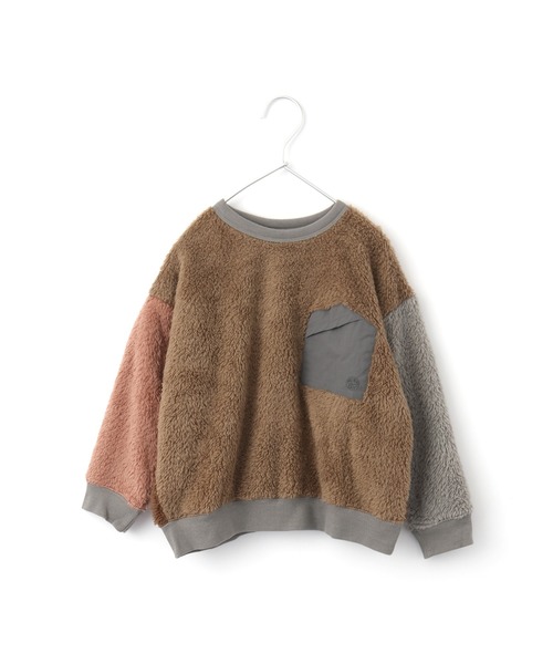 MAKE YOUR DAY（メイクユアデイ）の「三角ポケット両面ボアプルオーバー■80～140cm（スウェット・キッズ・ベージュ/グレー/ピンク/マルチ・100/110/120/80/130/140/90）」の6枚目の写真