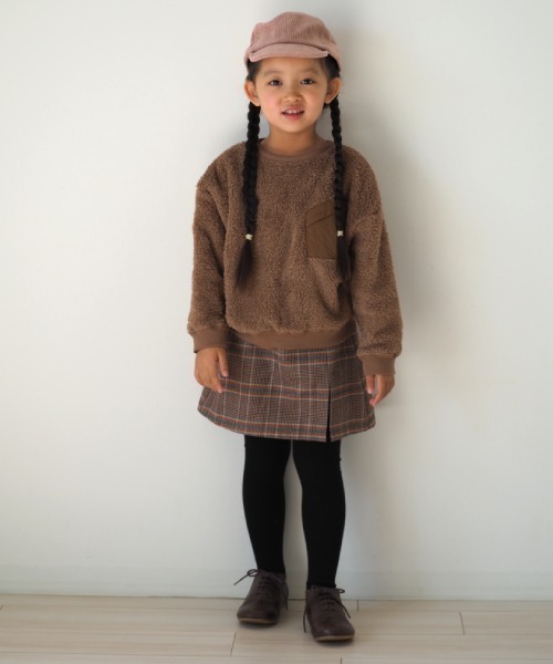 MAKE YOUR DAY（メイクユアデイ）の「三角ポケット両面ボアプルオーバー■80～140cm（スウェット・キッズ・ベージュ/グレー/ピンク/マルチ・100/110/120/80/130/140/90）」の22枚目の写真