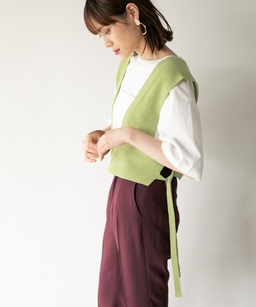 LOWRYS FARM(ローリーズファーム)の「サイドムスビビスチェ 892447(ベスト・レディース・ホワイト/ブラック/グリーン・FREE)」の3枚目の写真