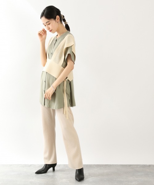 LOWRYS FARM(ローリーズファーム)の「サイドムスビビスチェ 892447(ベスト・レディース・ホワイト/ブラック/グリーン・FREE)」の4枚目の写真