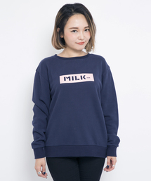 MILKFED. | SWEAT CREW TOP BAR　（クルーネック/スウェット/無地/ロゴ/バー）(スウェット)