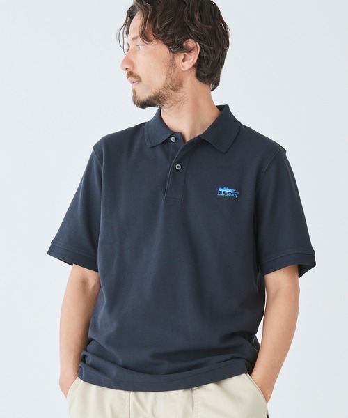 L.L.Bean(エルエルビーン)の「プレミアム・ダブル・エル・ポロシャツ、半袖 カタディン・ロゴの刺繍入り ジャパン・フィット(ポロシャツ・メンズ・ブラック/ネイビー/ホワイト/グリーン/インディゴブルー/ブルー/ターコイズブルー/パープル/ライトブルー/ヘザーグレー/グリーン系・MEDIUM/X-LARGE/SMALL/LARGE/XX-LARGE)」の14枚目の写真
