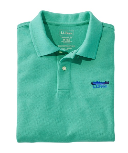 L.L.Bean(エルエルビーン)の「プレミアム・ダブル・エル・ポロシャツ、半袖 カタディン・ロゴの刺繍入り ジャパン・フィット(ポロシャツ・メンズ・ブラック/ネイビー/ホワイト/グリーン/インディゴブルー/ブルー/ターコイズブルー/パープル/ライトブルー/ヘザーグレー/グリーン系・MEDIUM/X-LARGE/SMALL/LARGE/XX-LARGE)」の20枚目の写真