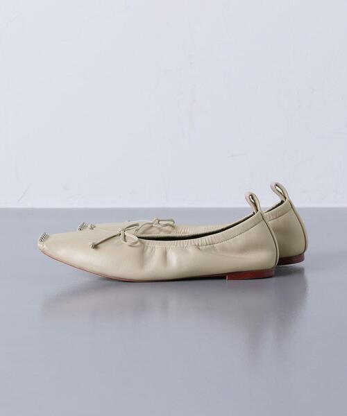 CHEMBUR（チェンバー）の「＜CHEMBUR（チェンバー）＞スクエア ギャザー バレエシューズ（バレエシューズ・レディース・ブラック/ナチュラル・35h/37/37h/38/36h/35/36）」の6枚目の写真