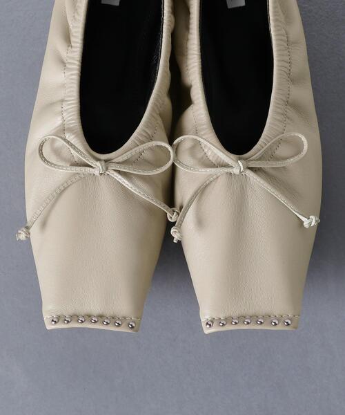 CHEMBUR（チェンバー）の「＜CHEMBUR（チェンバー）＞スクエア ギャザー バレエシューズ（バレエシューズ・レディース・ブラック/ナチュラル・35h/37/37h/38/36h/35/36）」の10枚目の写真