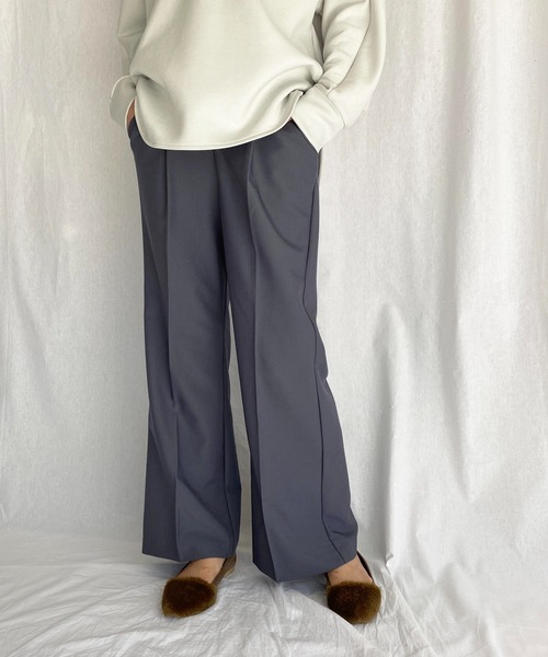 PICCIN(ピッチン)の「【WEB限定】センターシームフレアパンツ(その他パンツ・レディース・ブラック/ブルーグレー/ダークブラウン/モカ/カーキ・M)」の1枚目の写真