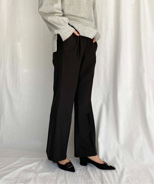 PICCIN(ピッチン)の「【WEB限定】センターシームフレアパンツ(その他パンツ・レディース・ブラック/ブルーグレー/ダークブラウン/モカ/カーキ・M)」の2枚目の写真