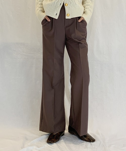 PICCIN(ピッチン)の「【WEB限定】センターシームフレアパンツ(その他パンツ・レディース・ブラック/ブルーグレー/ダークブラウン/モカ/カーキ・M)」の4枚目の写真