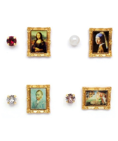 gargle(ガーグル)の「gargle ガーグル: : 美術館アート 世界の名画 ピアス(ピアス(両耳用)・レディース・ピンク/クリア/ホワイト/レッド・FREE)」の17枚目の写真