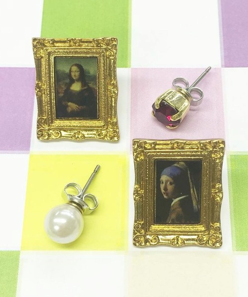 gargle(ガーグル)の「gargle ガーグル: : 美術館アート 世界の名画 ピアス(ピアス(両耳用)・レディース・ピンク/クリア/ホワイト/レッド・FREE)」の12枚目の写真