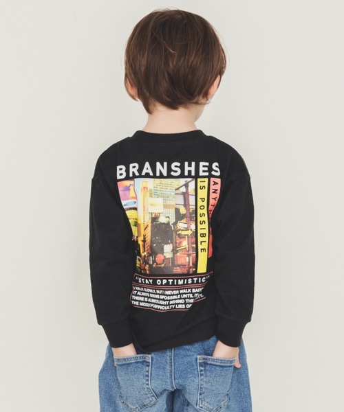 BRANSHES（ブランシェス）の「【WEB限定】袖口リブ長袖Tシャツ（Tシャツ/カットソー・キッズ・オフホワイト/ライトグリーン/ブルーグレー/カーキ/その他2/チャコールグレー/ベージュ/ライトベージュ/パープル/ブラック/その他1・100cm/130cm/150cm/110cm/120cm/140cm）」の3枚目の写真