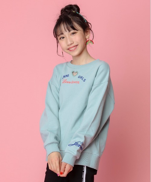 JENNI love（ジェニィラブ）の「デオドラントスイーツトレーナー（スウェット・キッズ・オレンジ/グリーン/ミント・130cm/140cm/150cm/160cm）」の2枚目の写真