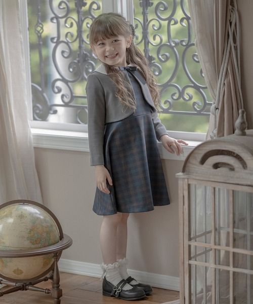 Catherine Cottage(キャサリンコテージ)の「チェックワンピース&ボレロ(スーツセット・キッズ・ブラック/グレー/グレー系1/グレー系3/ダークグレー/グレー系2/ネイビー・130/110/120)」の16枚目の写真
