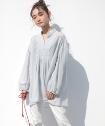 AMERICAN HOLIC | シアーCottonスキッパータックチュニック(Tシャツ/カットソー)