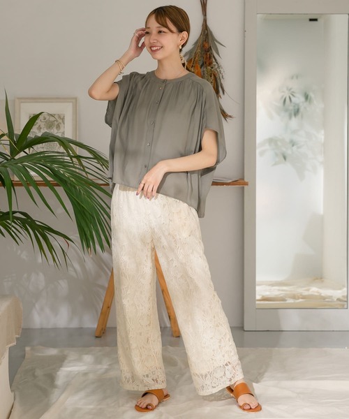 ITEMS URBANRESEARCH（アイテムズ アーバンリサーチ）の「レースワイドパンツ（その他パンツ・レディース・ブラック/ナチュラル・FREE）」の11枚目の写真