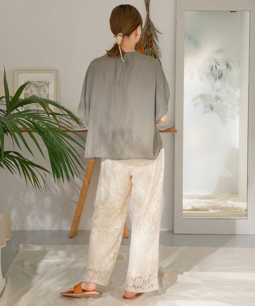 ITEMS URBANRESEARCH（アイテムズ アーバンリサーチ）の「レースワイドパンツ（その他パンツ・レディース・ブラック/ナチュラル・FREE）」の13枚目の写真