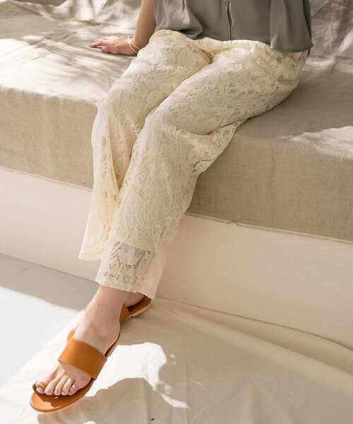 ITEMS URBANRESEARCH（アイテムズ アーバンリサーチ）の「レースワイドパンツ（その他パンツ・レディース・ブラック/ナチュラル・FREE）」の15枚目の写真