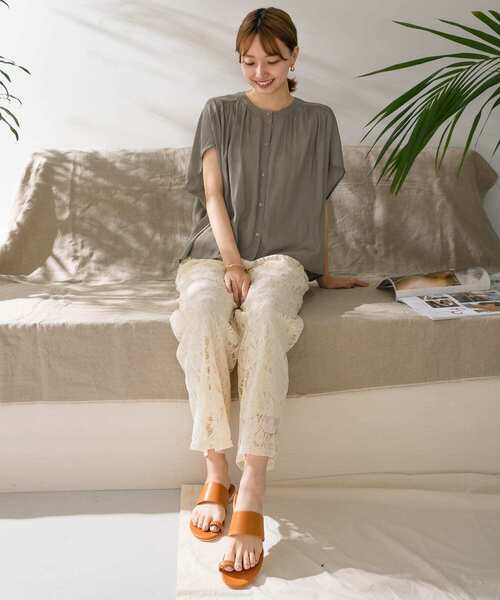 ITEMS URBANRESEARCH（アイテムズ アーバンリサーチ）の「レースワイドパンツ（その他パンツ・レディース・ブラック/ナチュラル・FREE）」の16枚目の写真