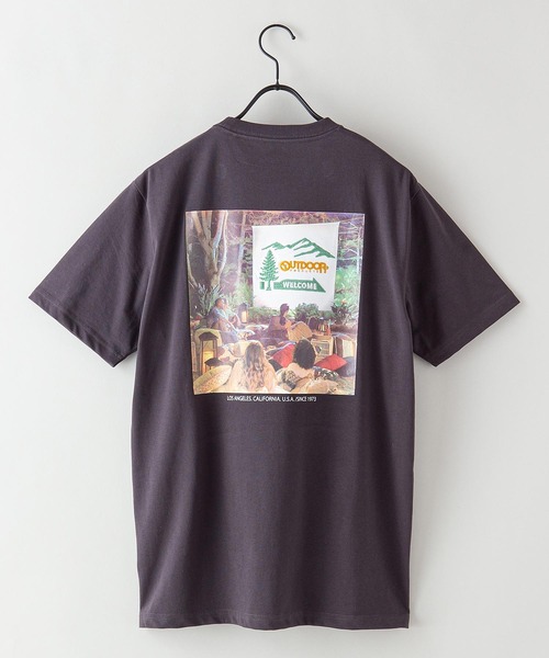OUTDOOR PRODUCTS(アウトドアプロダクツ)の「【OUTDOOR PRODUCTS】ドライ機能付き(速乾機能)CAMPモチーフグラフィックバックプリントワンポイントブランドロゴTシャツ(Tシャツ/カットソー・メンズ・ホワイト/オフホワイト/アイボリー/チャコールグレー/ブラック/ブルー系その他/ネイビー/ベージュ/ベージュ系その他・X-LARGE/MEDIUM/LARGE)」の5枚目の写真