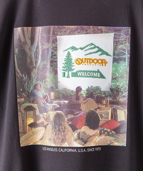 OUTDOOR PRODUCTS(アウトドアプロダクツ)の「【OUTDOOR PRODUCTS】ドライ機能付き(速乾機能)CAMPモチーフグラフィックバックプリントワンポイントブランドロゴTシャツ(Tシャツ/カットソー・メンズ・ホワイト/オフホワイト/アイボリー/チャコールグレー/ブラック/ブルー系その他/ネイビー/ベージュ/ベージュ系その他・X-LARGE/MEDIUM/LARGE)」の22枚目の写真