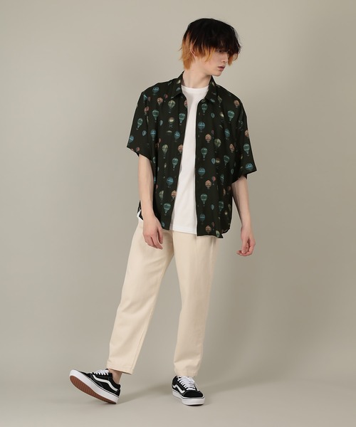 SlashDate（スラッシュデイト）の「総柄プリントとろみシャツ/レトロバルーン（シャツ/ブラウス・メンズ・ブラック/アイボリー・M/L）」の6枚目の写真