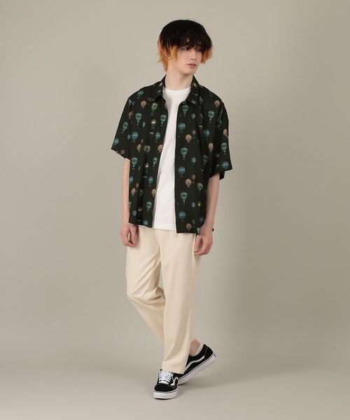 SlashDate（スラッシュデイト）の「総柄プリントとろみシャツ/レトロバルーン（シャツ/ブラウス・メンズ・ブラック/アイボリー・M/L）」の8枚目の写真