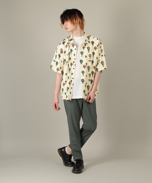 SlashDate（スラッシュデイト）の「総柄プリントとろみシャツ/レトロバルーン（シャツ/ブラウス・メンズ・ブラック/アイボリー・M/L）」の9枚目の写真