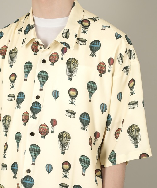 SlashDate（スラッシュデイト）の「総柄プリントとろみシャツ/レトロバルーン（シャツ/ブラウス・メンズ・ブラック/アイボリー・M/L）」の7枚目の写真
