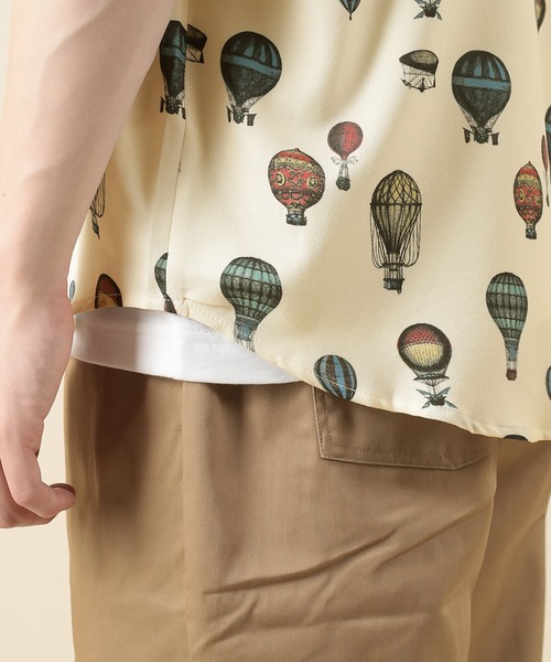 SlashDate（スラッシュデイト）の「総柄プリントとろみシャツ/レトロバルーン（シャツ/ブラウス・メンズ・ブラック/アイボリー・M/L）」の5枚目の写真
