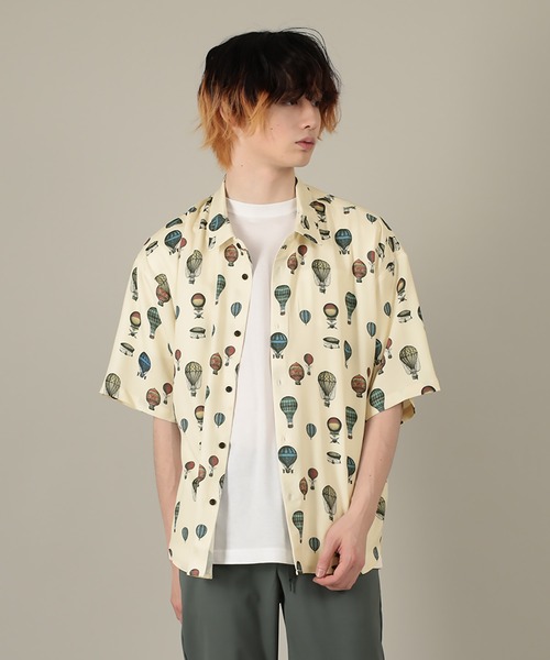SlashDate（スラッシュデイト）の「総柄プリントとろみシャツ/レトロバルーン（シャツ/ブラウス・メンズ・ブラック/アイボリー・M/L）」の12枚目の写真